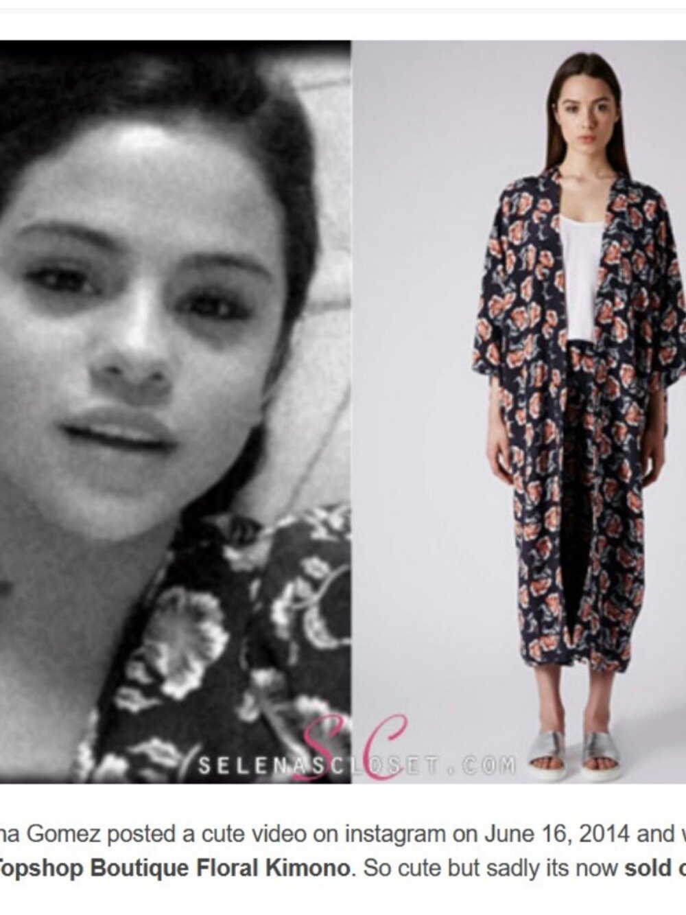 Topshop Navy Blue Floral Print Silk Kimono Cardigan Duster Top